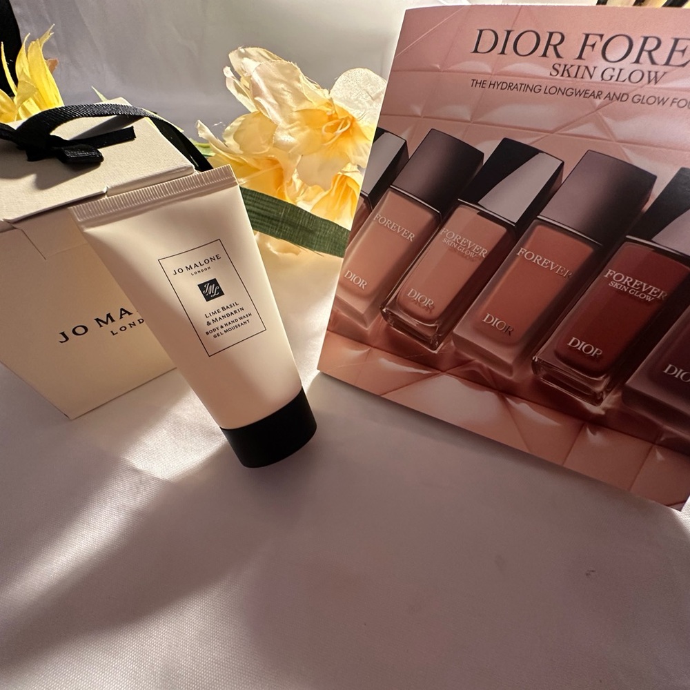Jo Malone Cream and Dior sample palette